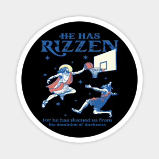 He Is Rizzin' Christian Juses Basketbal Happy Easter Retro vintage Magnet